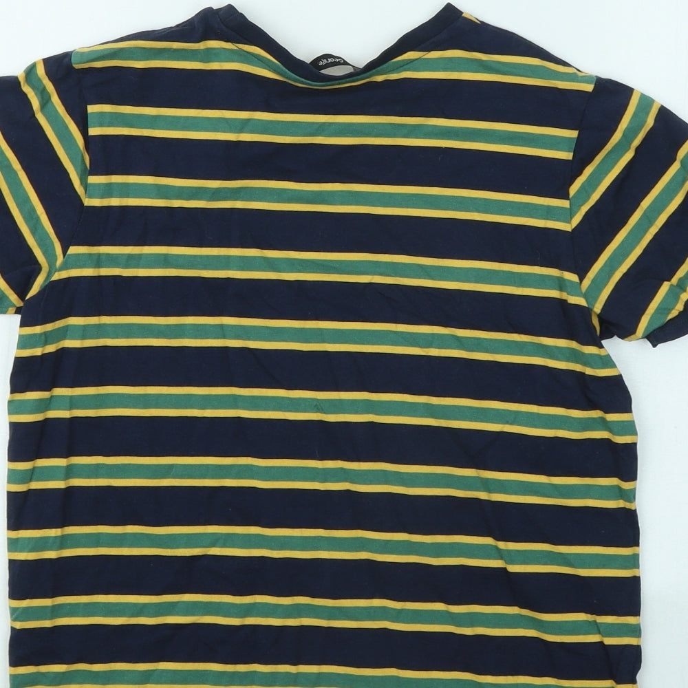 George Boys Multicoloured Striped Cotton Basic T-Shirt Size 11-12 Years Round Neck Pullover