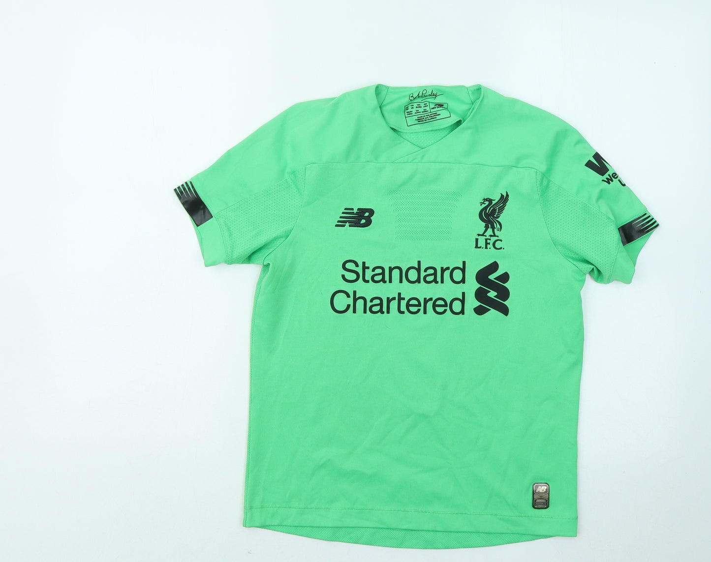 New Balance Boys Green Polyester Basic T-Shirt Size M Round Neck - Liverpool FC