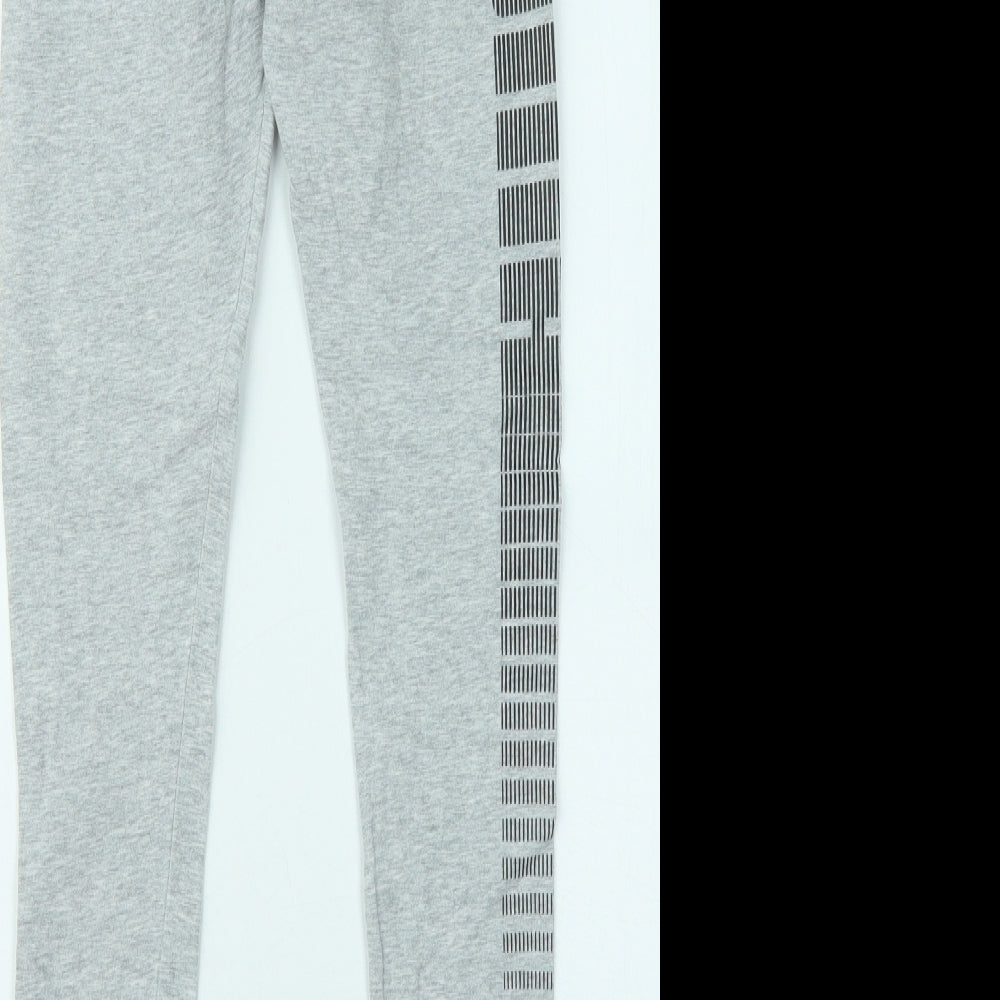 PUMA Womens Grey Cotton Jogger Leggings Size 10 L26 in