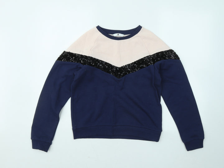 Very Girls Multicoloured Colourblock Cotton Pullover Sweatshirt Size 13 Years