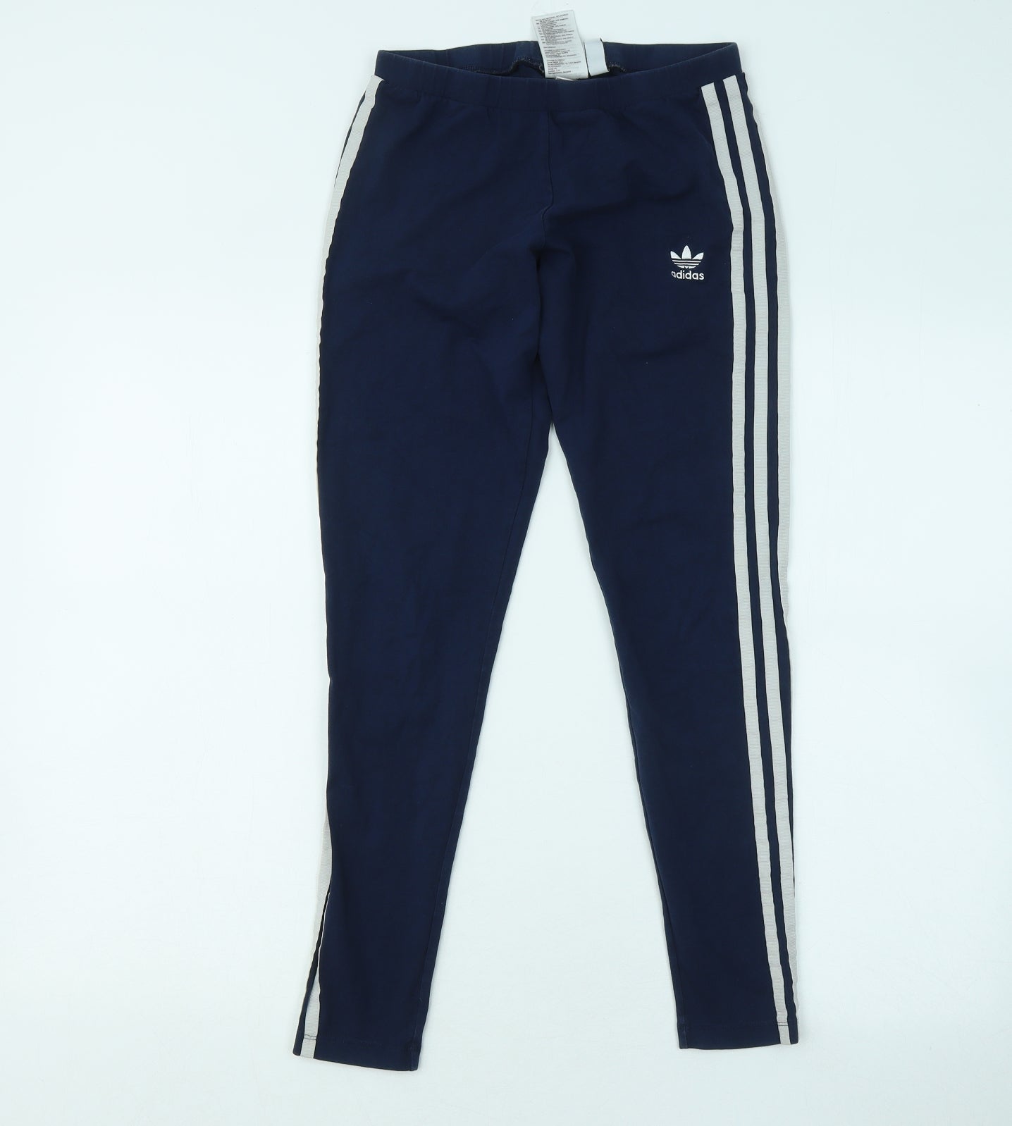 adidas Womens Blue Cotton Jogger Trousers Size 12 L24 in Regular