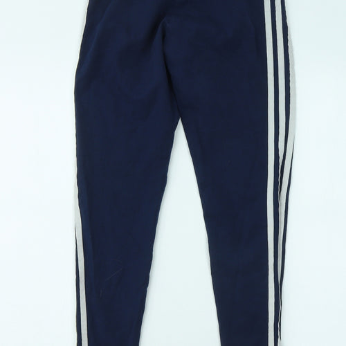 adidas Womens Blue Cotton Jogger Trousers Size 12 L24 in Regular