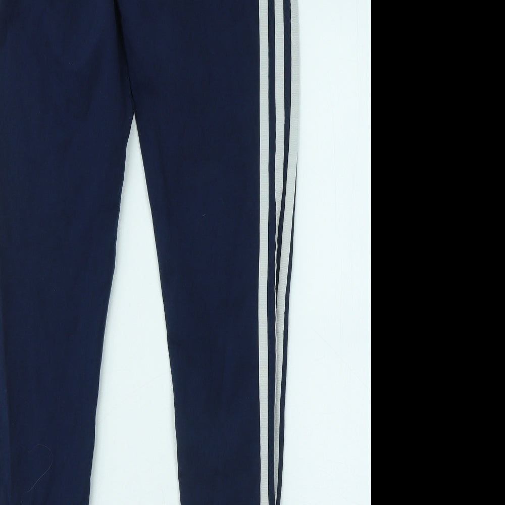 adidas Womens Blue Cotton Jogger Trousers Size 12 L24 in Regular
