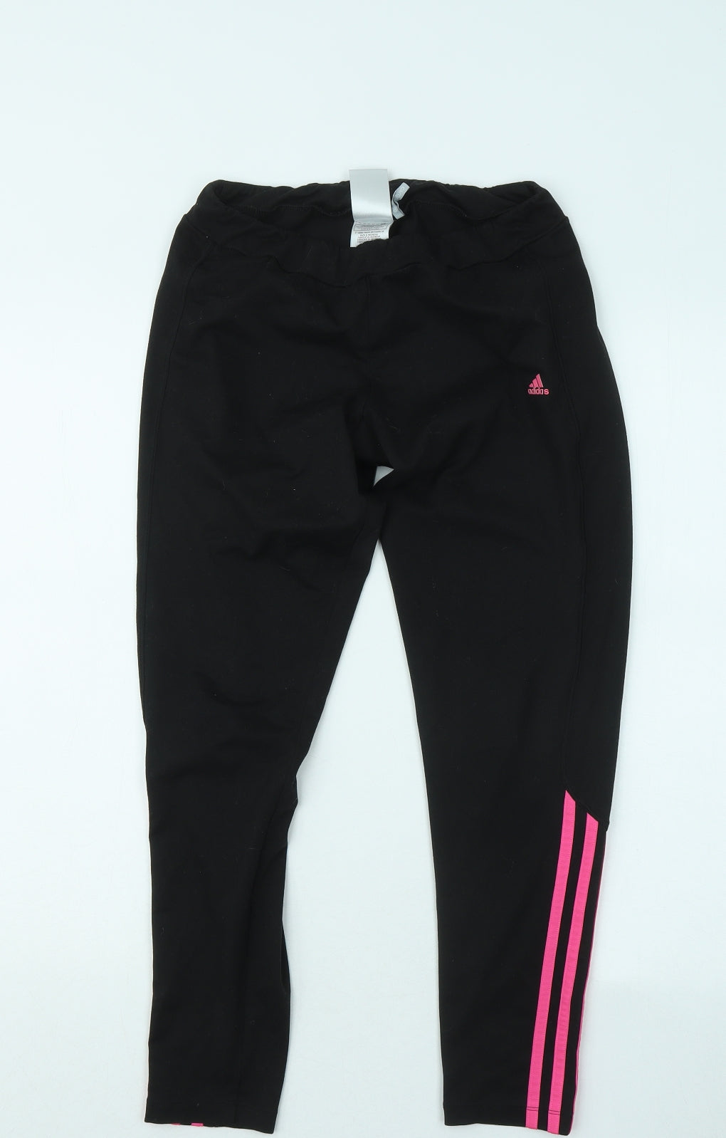 adidas Womens Black Cotton Jogger Trousers Size 12 L24 in Regular