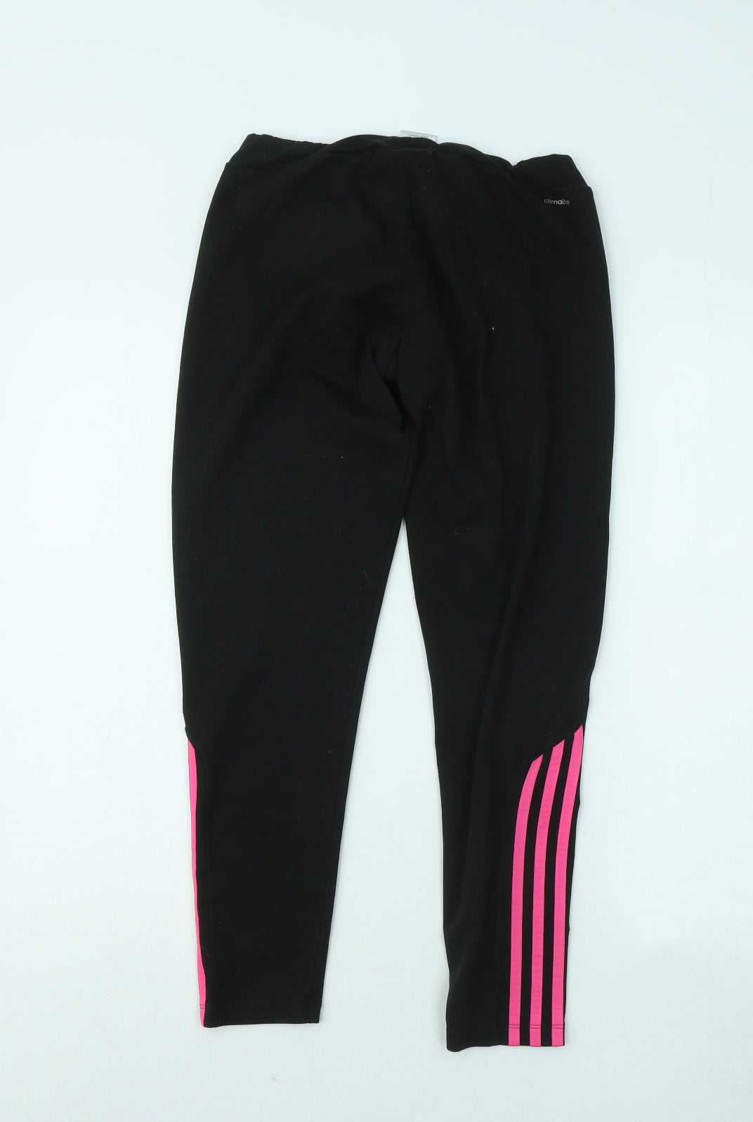 adidas Womens Black Cotton Jogger Trousers Size 12 L24 in Regular