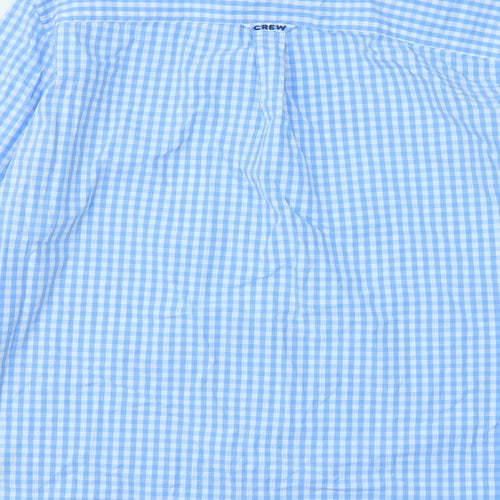 Crew Clothing Mens Blue Plaid Cotton Button-Up Size M Collared Button
