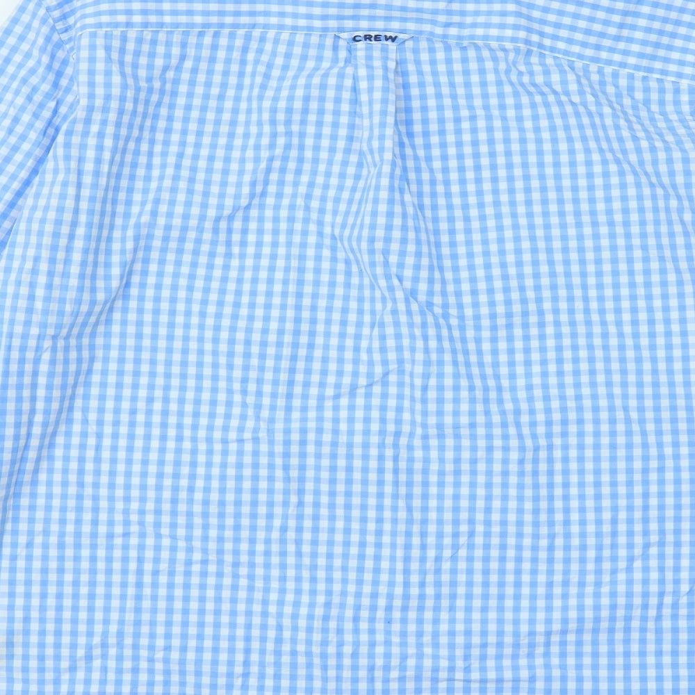 Crew Clothing Mens Blue Plaid Cotton Button-Up Size M Collared Button