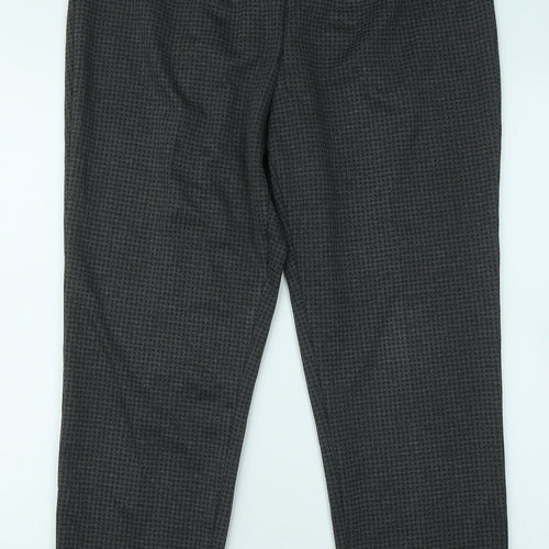 Marks and Spencer Womens Grey Geometric Viscose Jogger Trousers Size 16 L24 in Regular