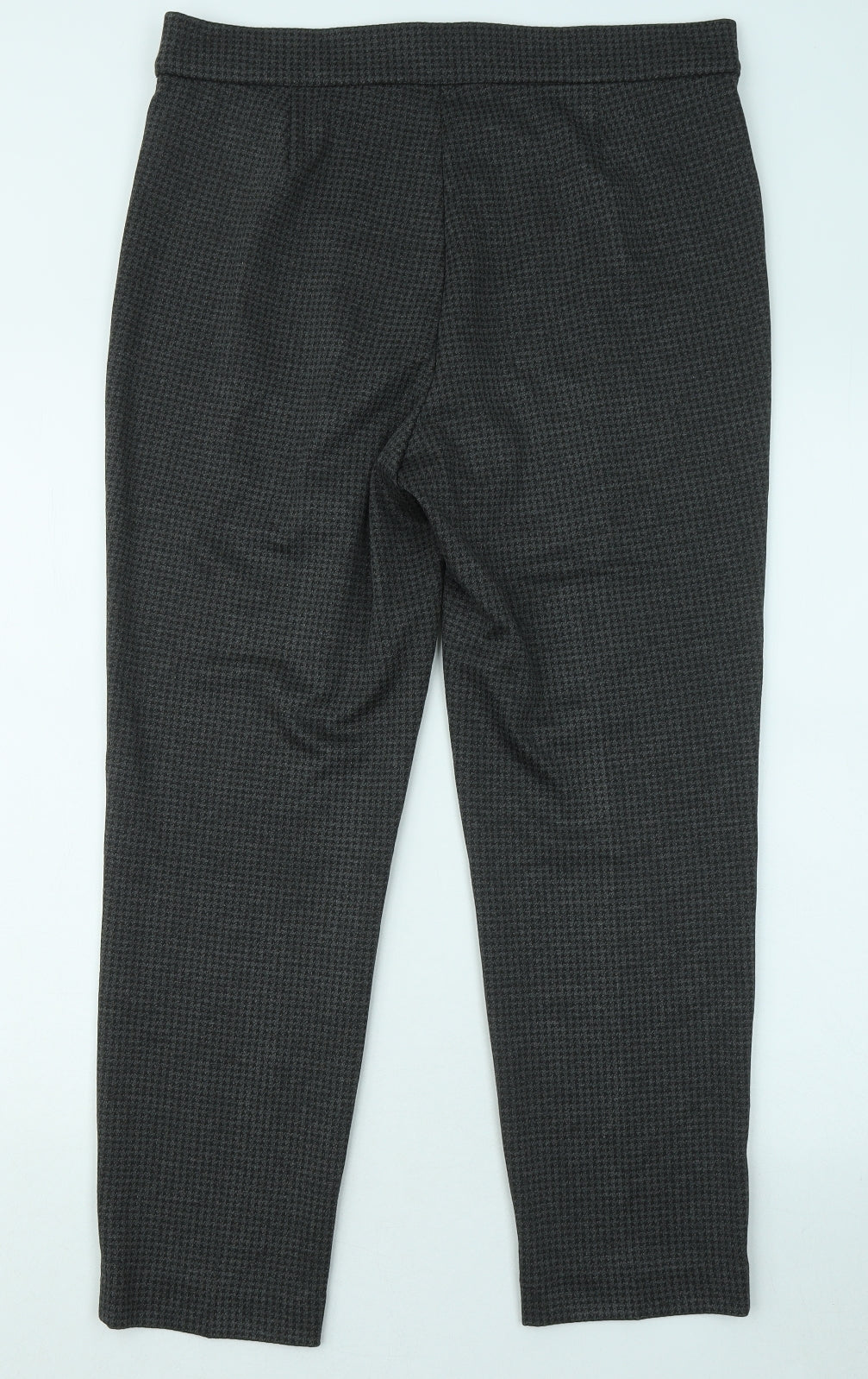 Marks and Spencer Womens Grey Geometric Viscose Jogger Trousers Size 16 L24 in Regular