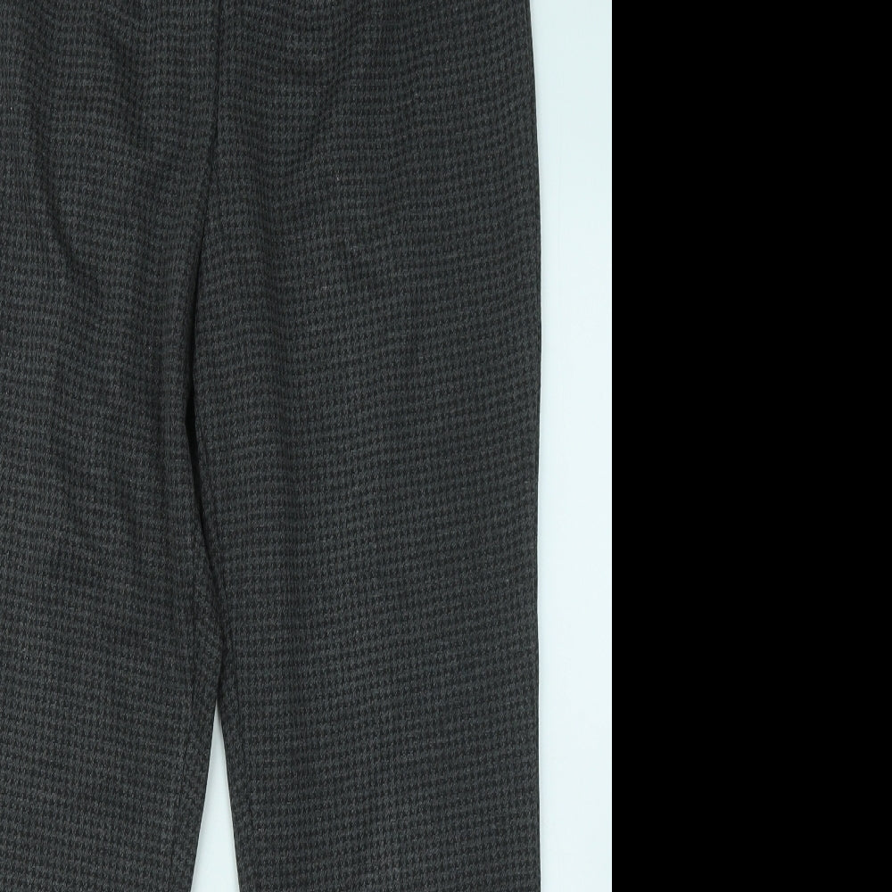 Marks and Spencer Womens Grey Geometric Viscose Jogger Trousers Size 16 L24 in Regular