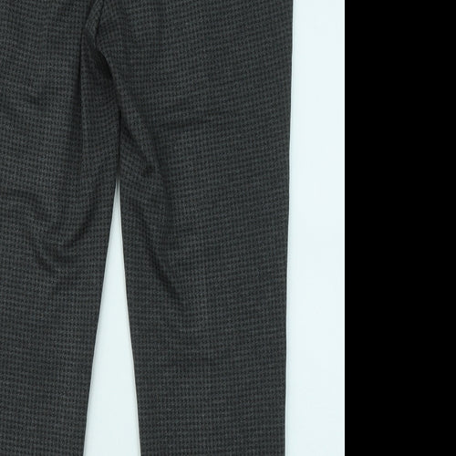 Marks and Spencer Womens Grey Geometric Viscose Jogger Trousers Size 16 L24 in Regular
