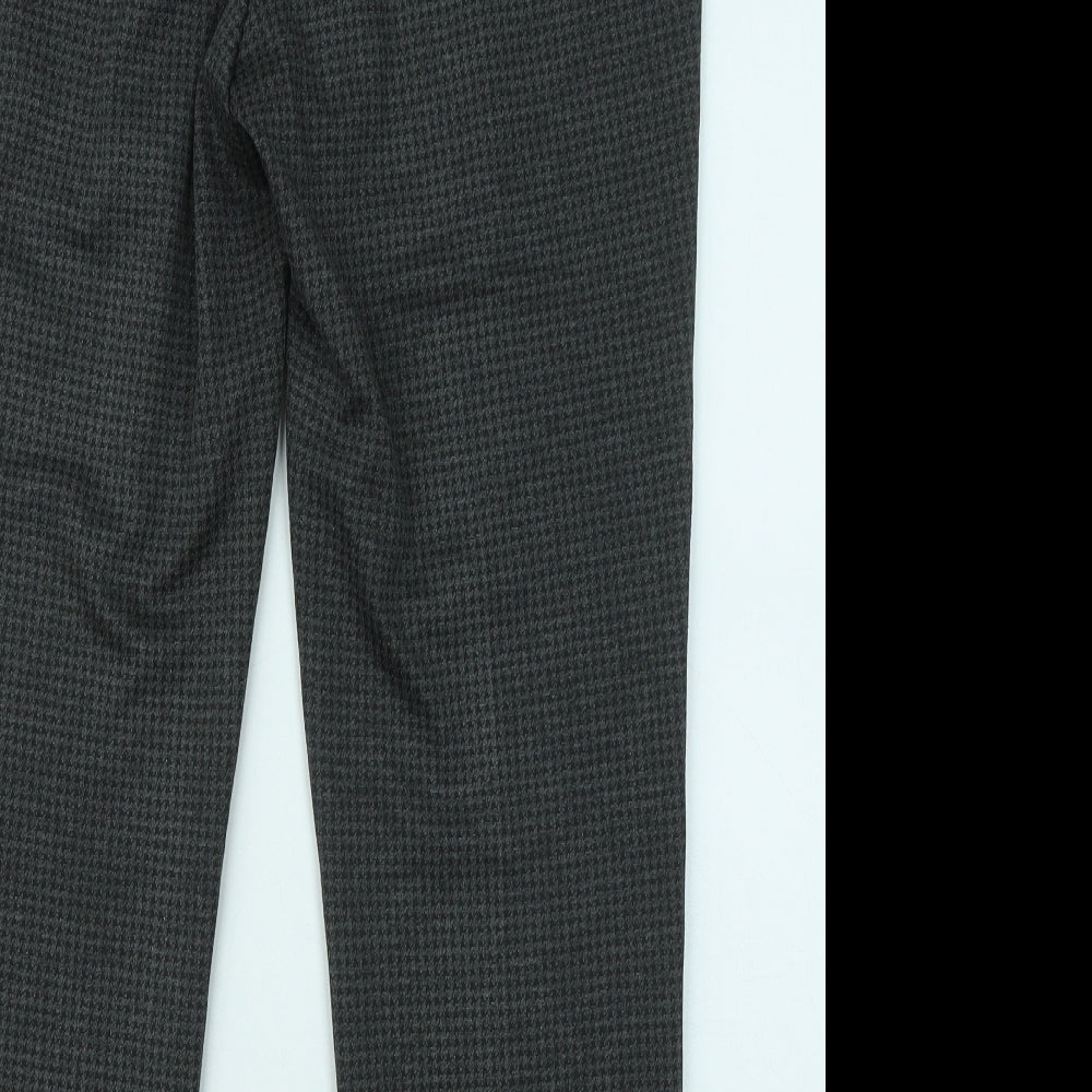 Marks and Spencer Womens Grey Geometric Viscose Jogger Trousers Size 16 L24 in Regular