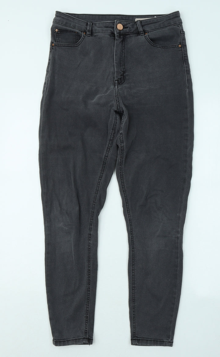 ASOS Mens Grey Cotton Skinny Jeans Size 30 in L32 in Regular Zip