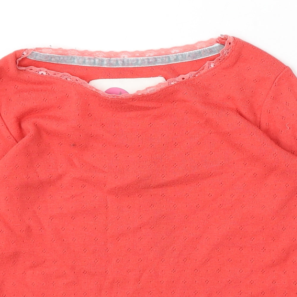Boden Girls Red Round Neck Cotton Pullover Jumper Size 5-6 Years