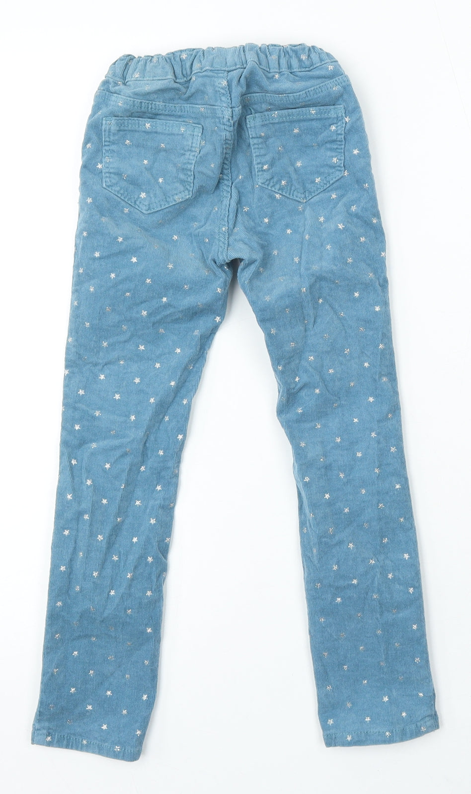 H&M Girls Blue Geometric Cotton Skinny Jeans Size 6 Years Regular - Star Print