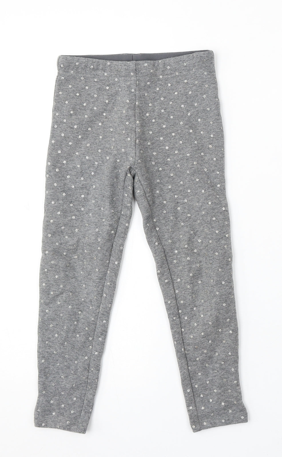 Dunnes Stores Girls Grey Geometric Polyester Jogger Trousers Size 5-6 Years Regular