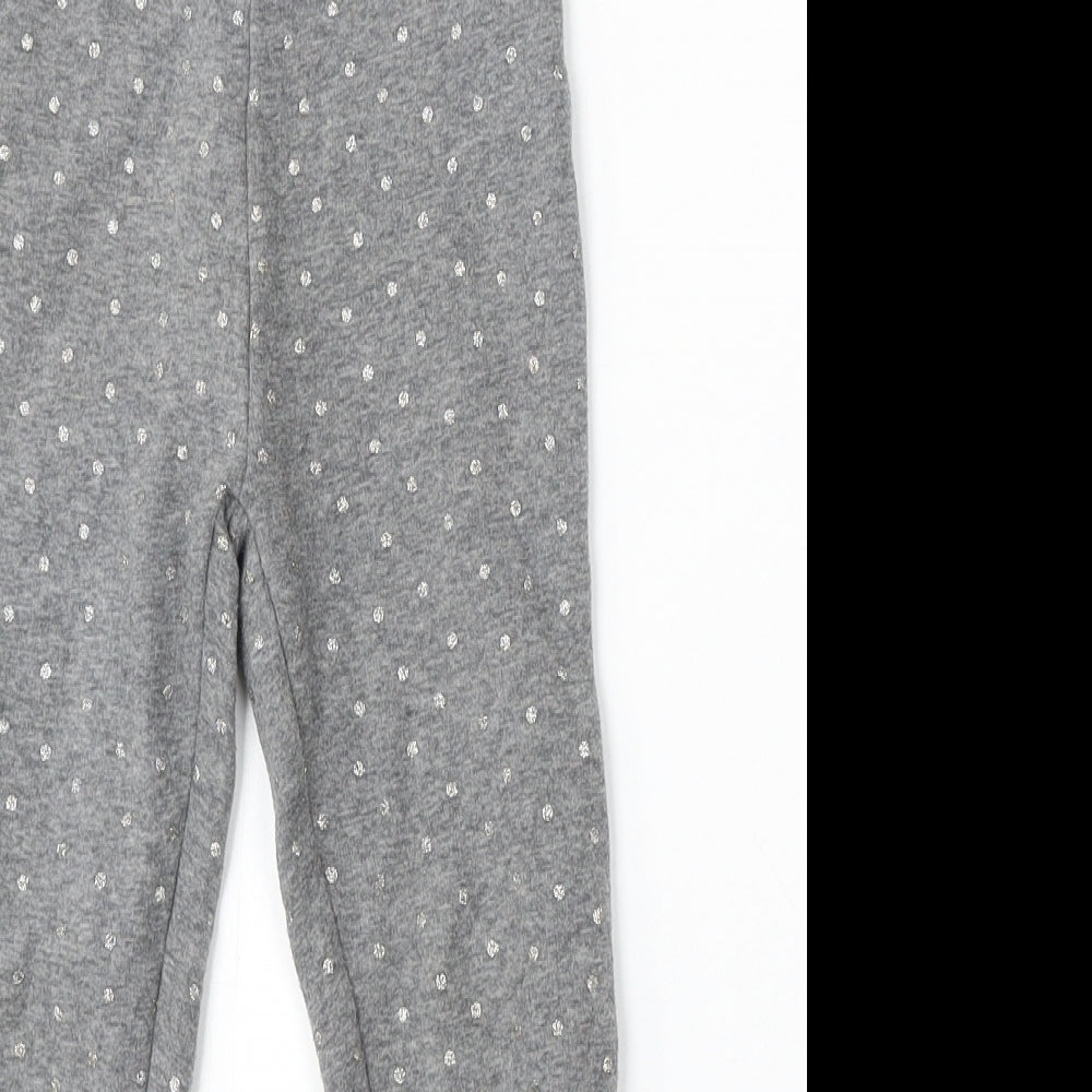 Dunnes Stores Girls Grey Geometric Polyester Jogger Trousers Size 5-6 Years Regular