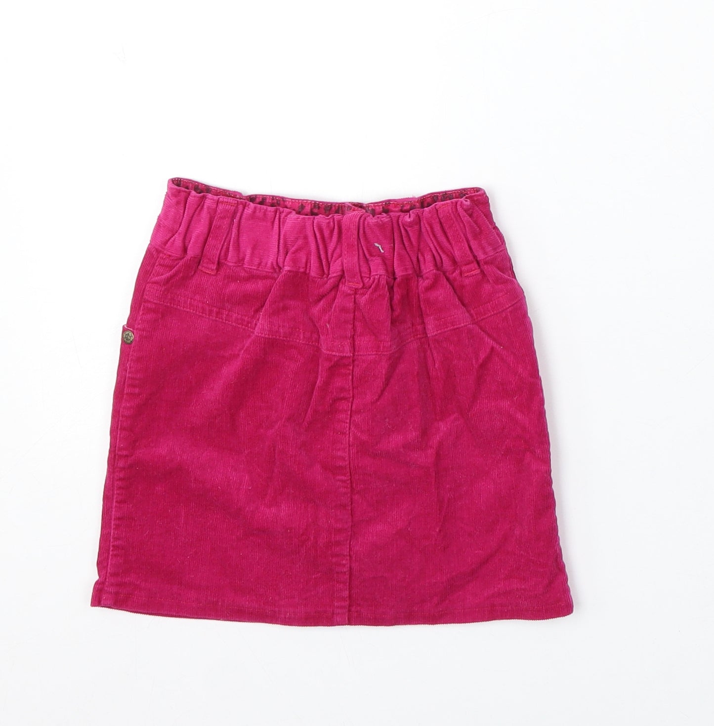 Dunnes Stores Girls Pink Cotton A-Line Skirt Size 5 Years Regular Button