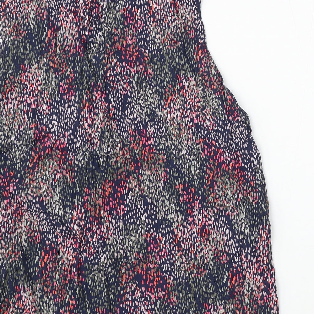 Joules Womens Multicoloured Floral Viscose Basic Blouse Size L V-Neck