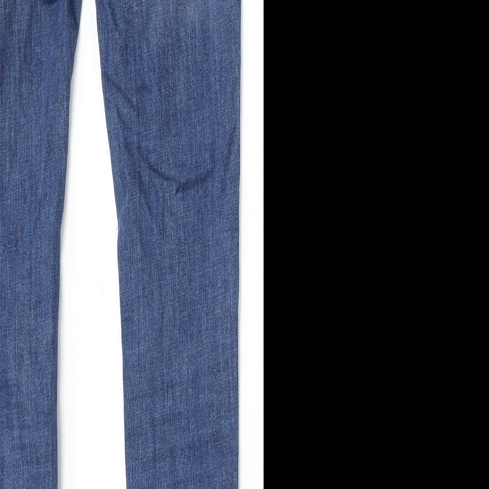 Stradivarius Womens Blue Cotton Skinny Jeans Size 8 L28 in Regular Button