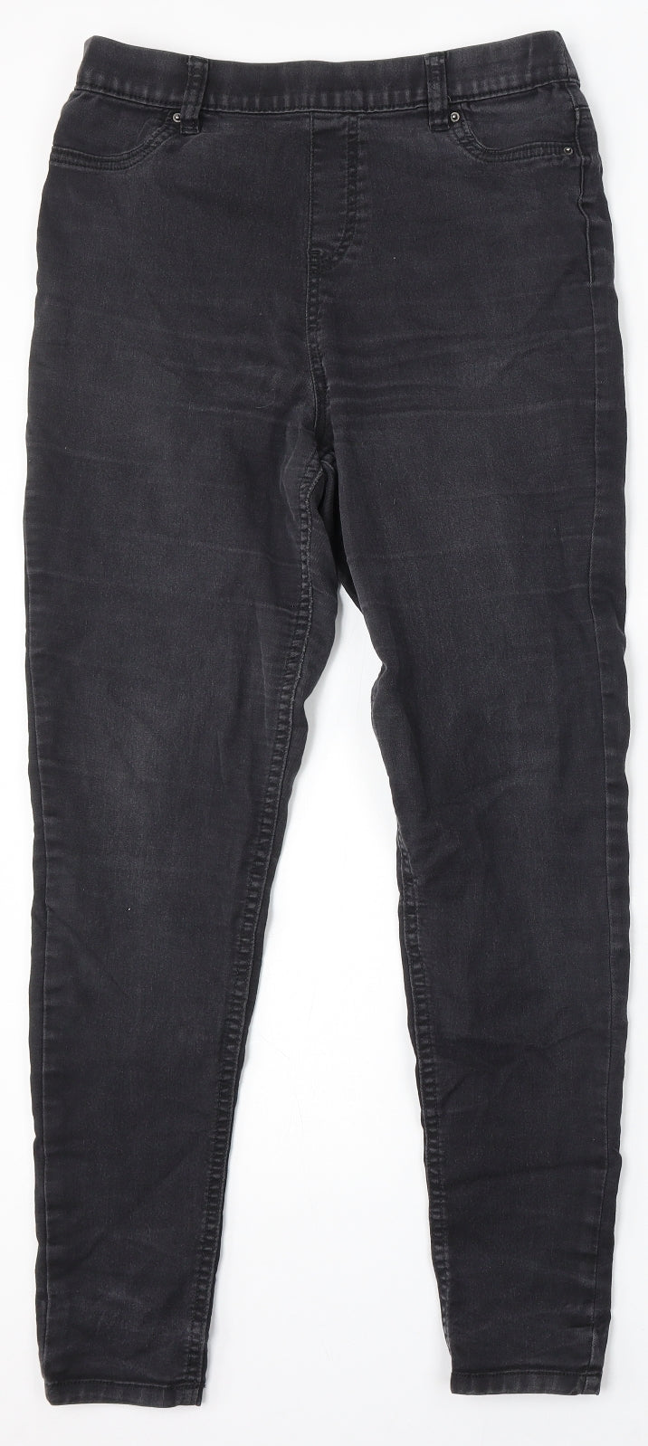 F&F Womens Grey Cotton Jegging Jeans Size 12 L29 in Regular