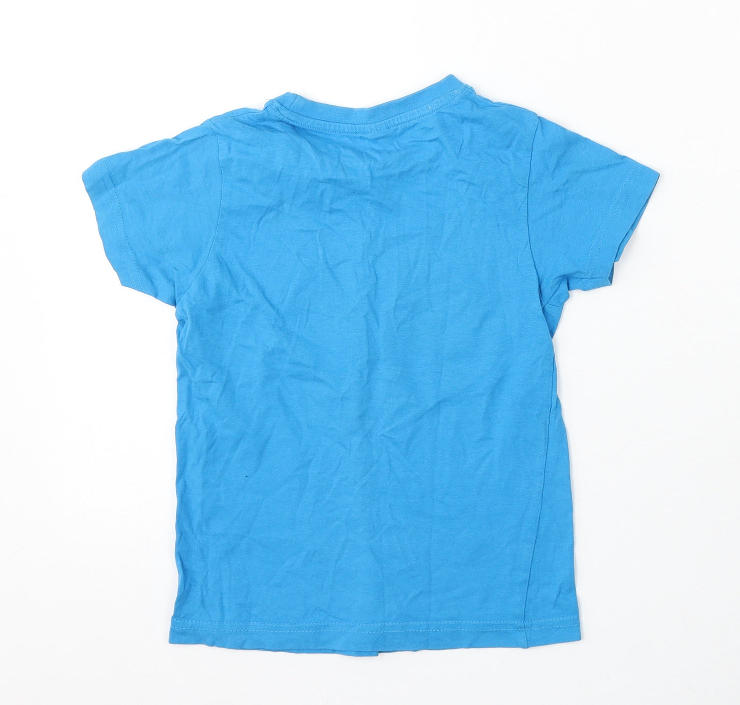 ROXY Boys Blue Cotton Basic T-Shirt Size 5-6 Years Round Neck - Paw Patrol