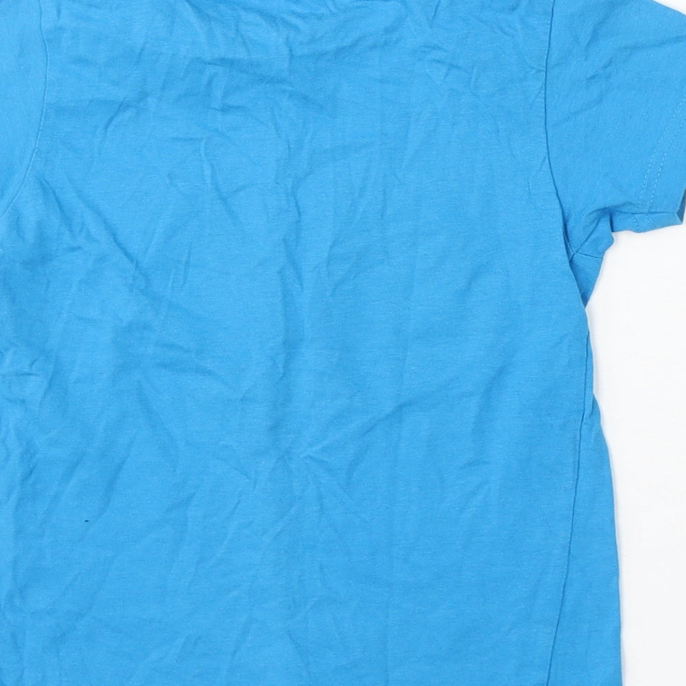 ROXY Boys Blue Cotton Basic T-Shirt Size 5-6 Years Round Neck - Paw Patrol