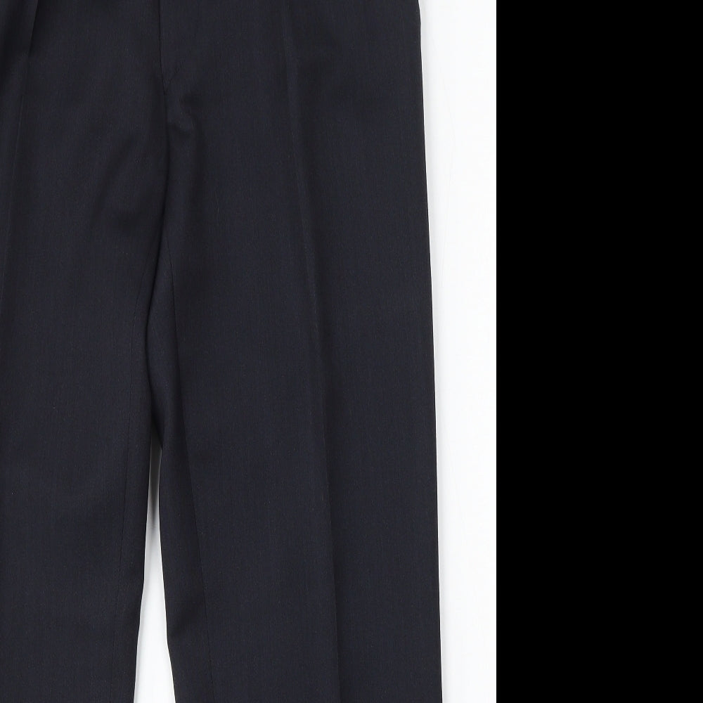 Prestige Collection Mens Blue Polyester Trousers Size 34 L29 in Regular Hook & Eye