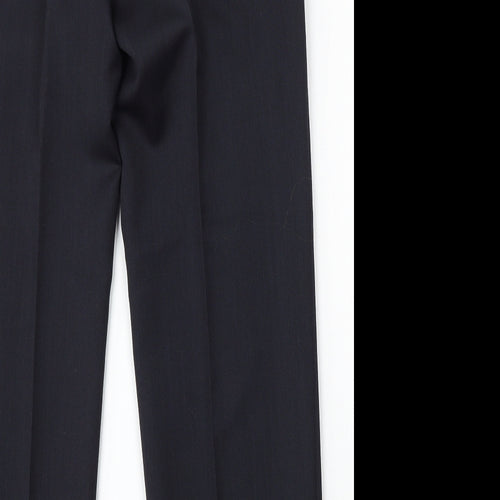 Prestige Collection Mens Blue Polyester Trousers Size 34 L29 in Regular Hook & Eye