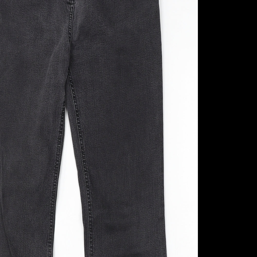 Marks and Spencer Womens Black Cotton Bootcut Jeans Size 14 L32 in Regular Button