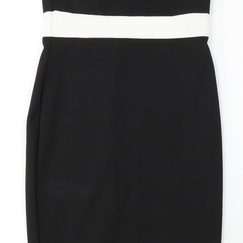 Quiz Womens White Polyester Bodycon Size 10 Round Neck