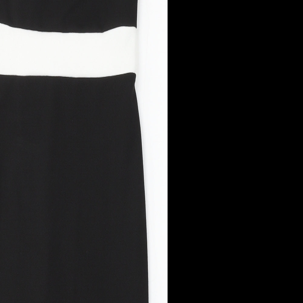 Quiz Womens White Polyester Bodycon Size 10 Round Neck