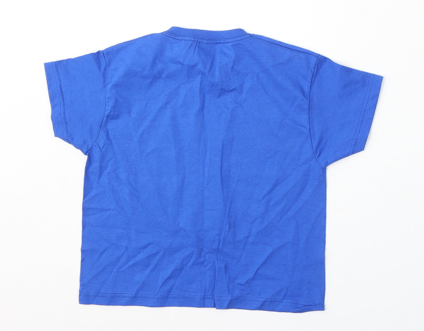 Fruit of the Loom Boys Blue Cotton Basic T-Shirt Size 3-4 Years Round Neck - Rangers FC