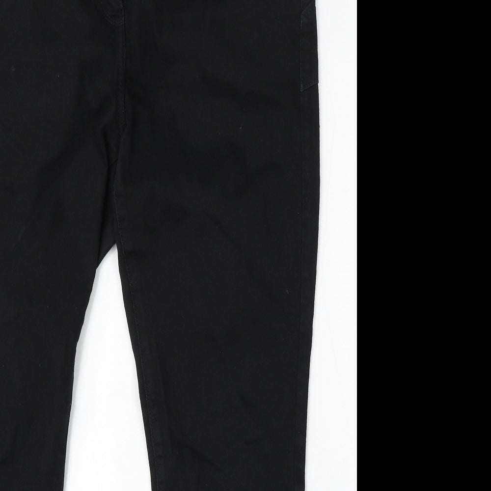NEXT Womens Black Cotton Skinny Jeans Size 16 L28 in Regular Button