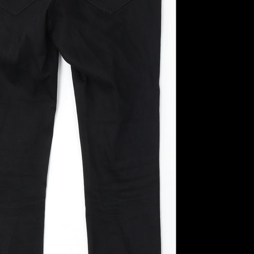 NEXT Womens Black Cotton Skinny Jeans Size 16 L28 in Regular Button