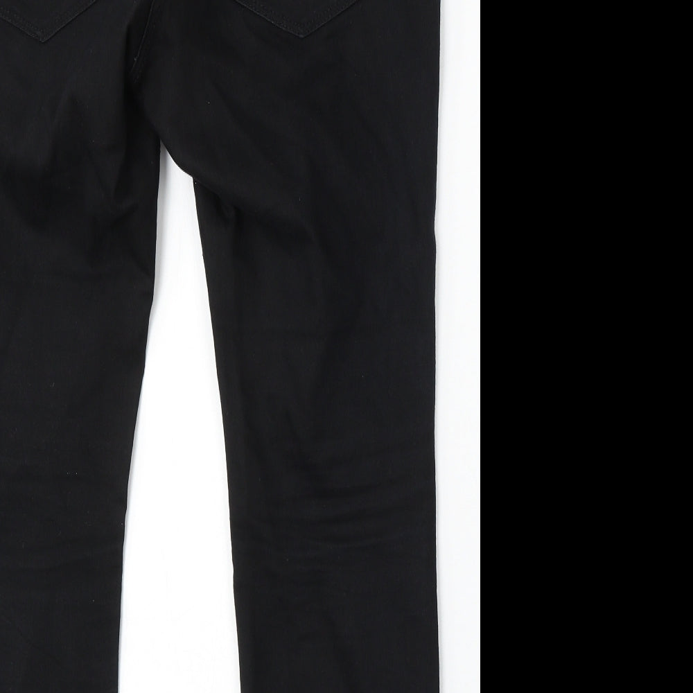 NEXT Womens Black Cotton Skinny Jeans Size 16 L28 in Regular Button