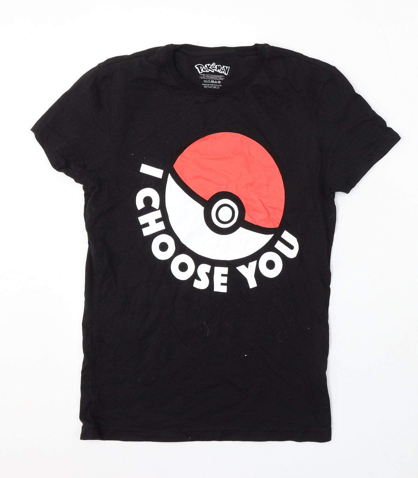 Pokemon Mens Black Cotton T-Shirt Size XS Round Neck - I Choose You