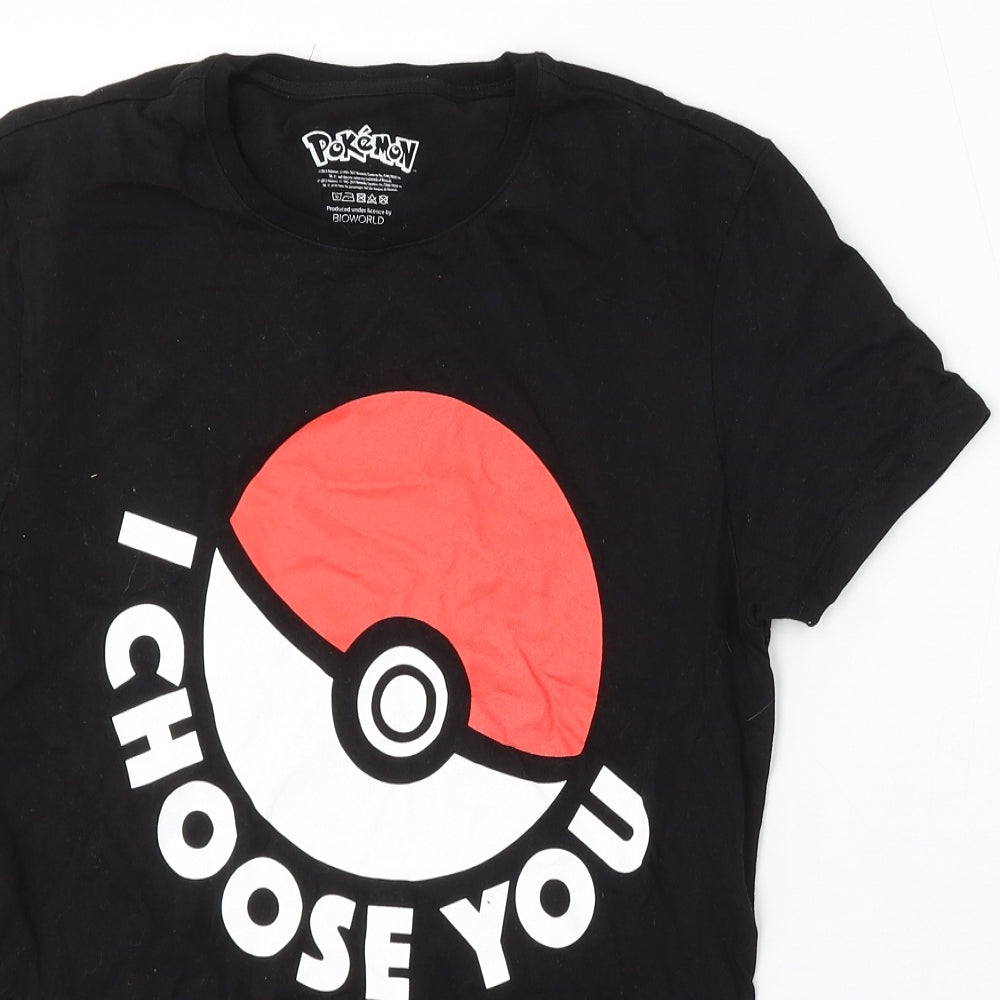 Pokemon Mens Black Cotton T-Shirt Size XS Round Neck - I Choose You