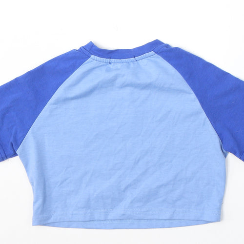 SheIn Womens Blue Polyester Basic T-Shirt Size XS Round Neck - It's My World