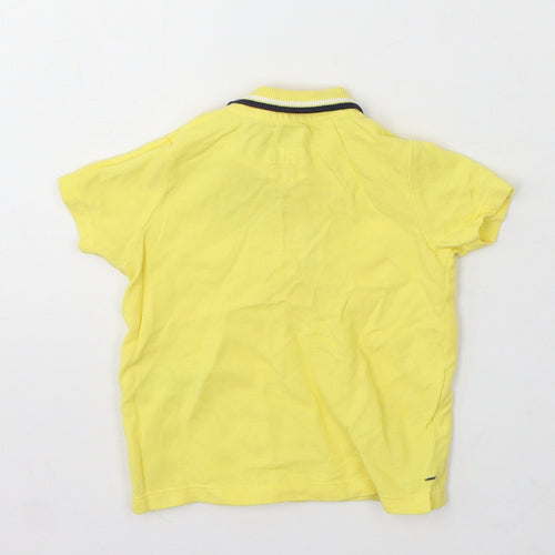 F&F Boys Yellow Cotton Basic Polo Size 3-6 Months Collared Button - Crab