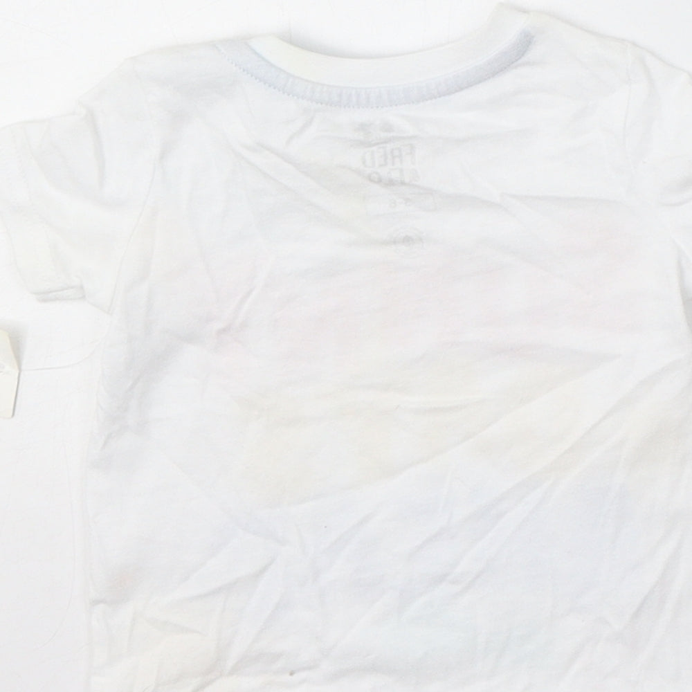 F&F Boys White Cotton Basic T-Shirt Size 3-6 Months Round Neck - Sunny Days Ahead