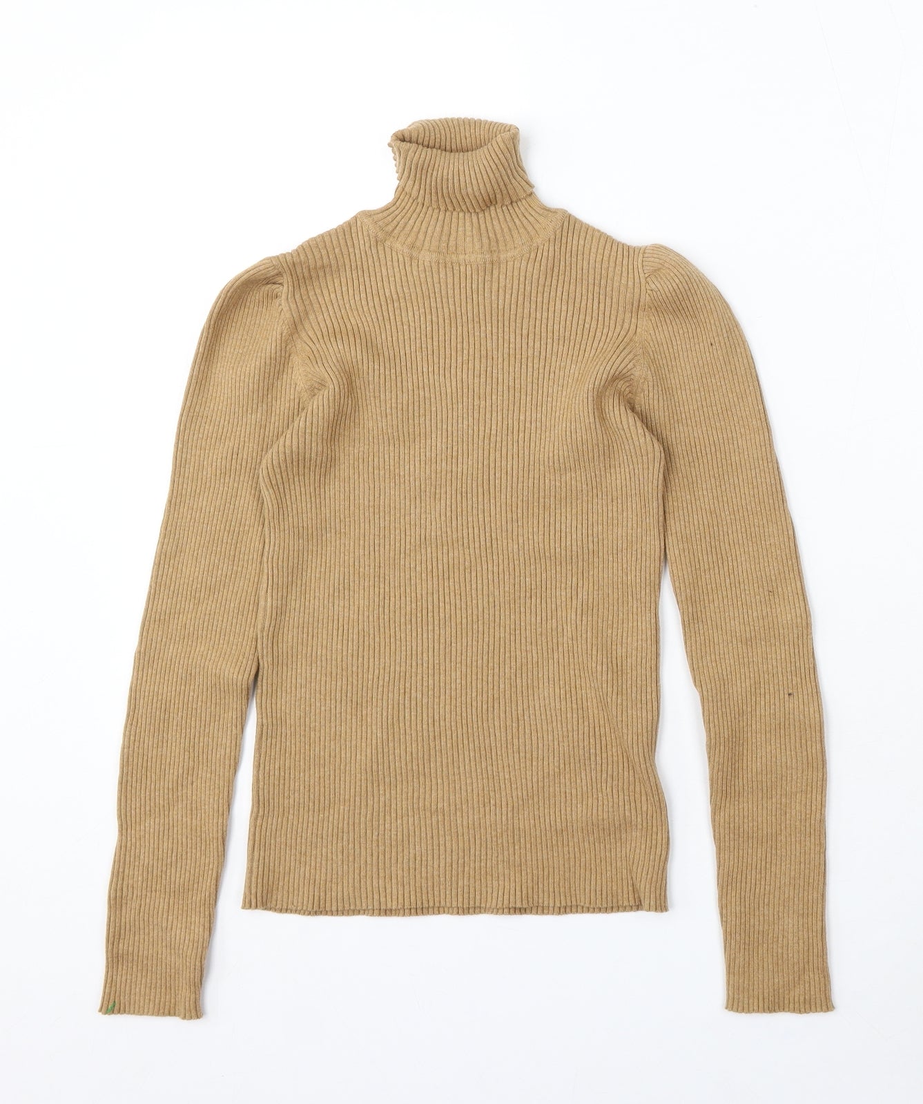 NEXT Girls Beige Roll Neck Cotton Pullover Jumper Size 10 Years