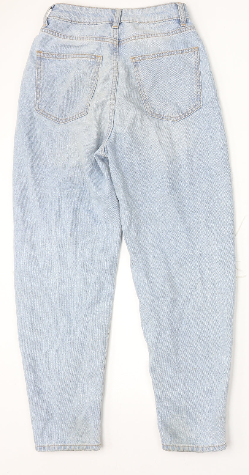 New Look Girls Blue Cotton Straight Jeans Size 11 Years Regular Button - Mom Fit Distressed