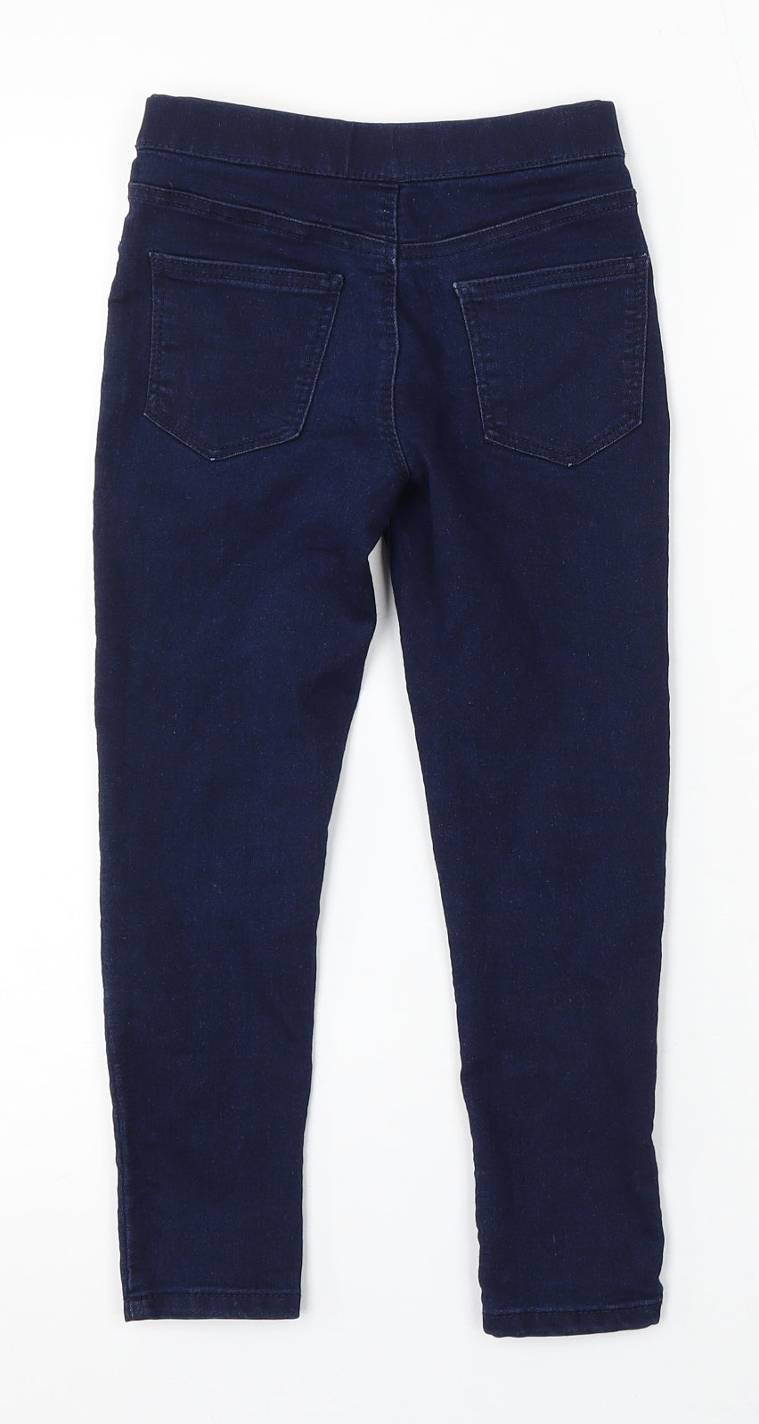 Matalan Girls Blue Cotton Skinny Jeans Size 6 Years Regular Pullover