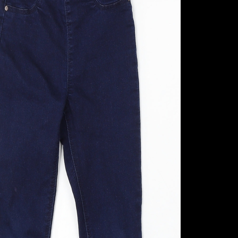 Matalan Girls Blue Cotton Skinny Jeans Size 6 Years Regular Pullover