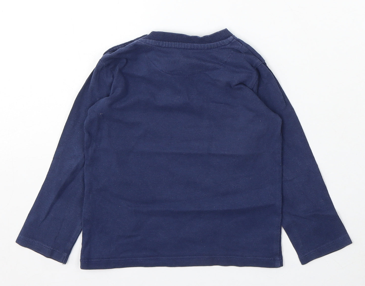 Marks and Spencer Boys Blue Cotton Basic T-Shirt Size 18-24 Months Round Neck - Friends