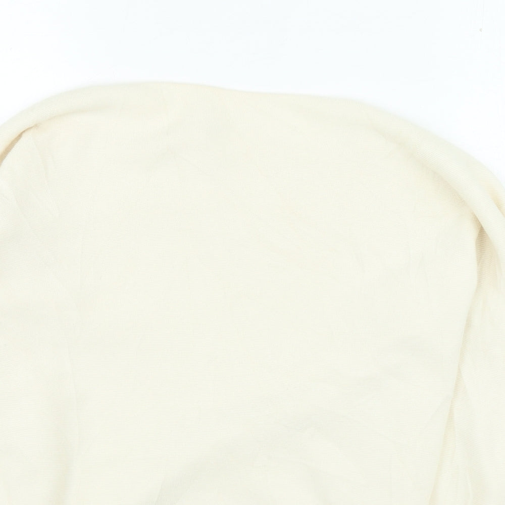 Preworn Womens Beige Round Neck Cotton Pullover Jumper Size S