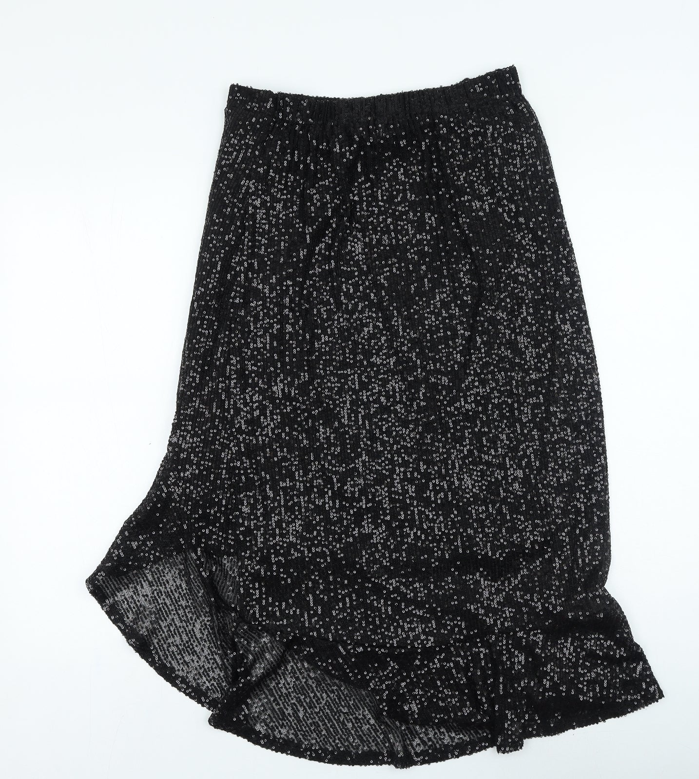 George Womens Black Polyester Flare Skirt Size 10 Zip