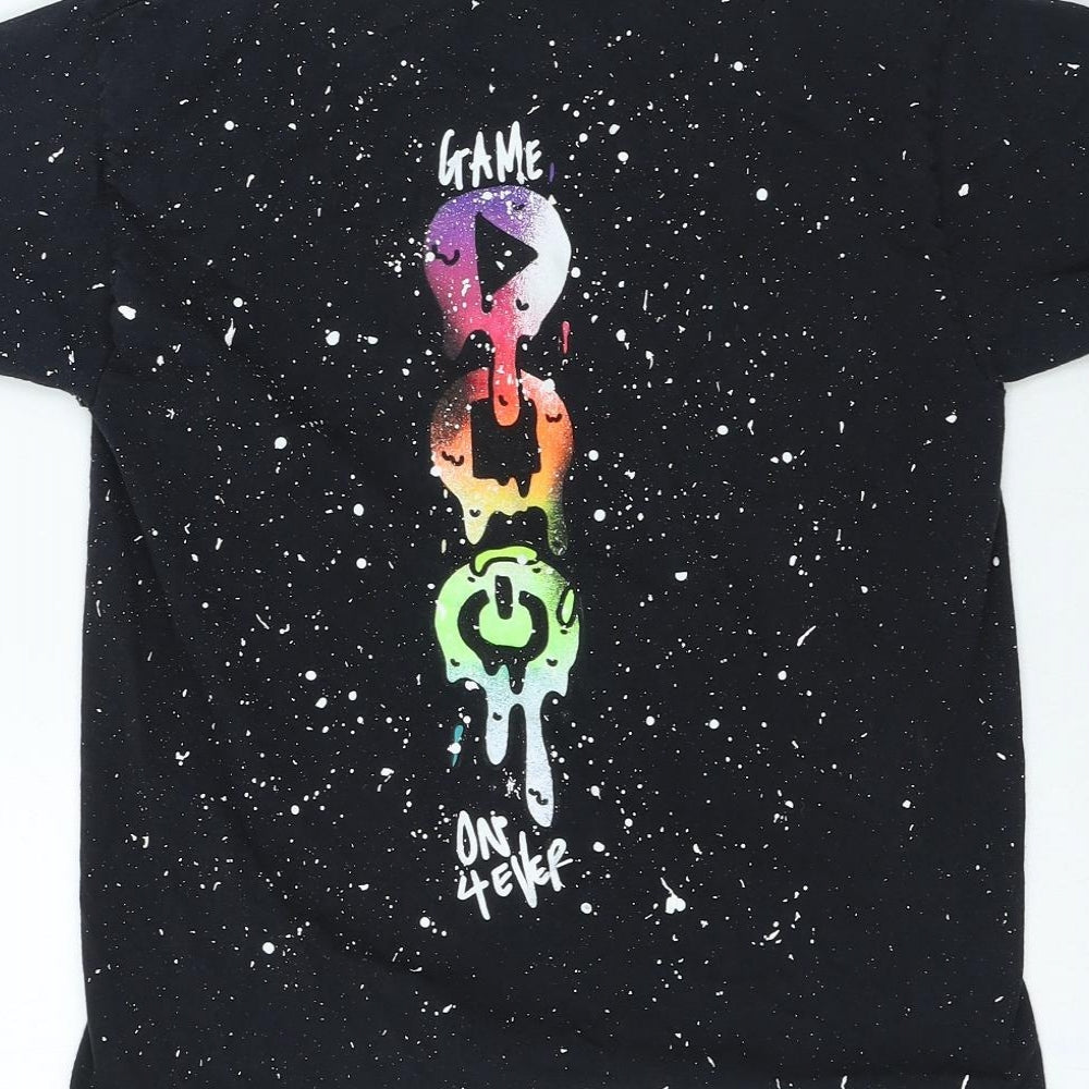 Preworn Boys Black Cotton Basic Casual Size 11-12 Years Round Neck Pullover - Game Controller