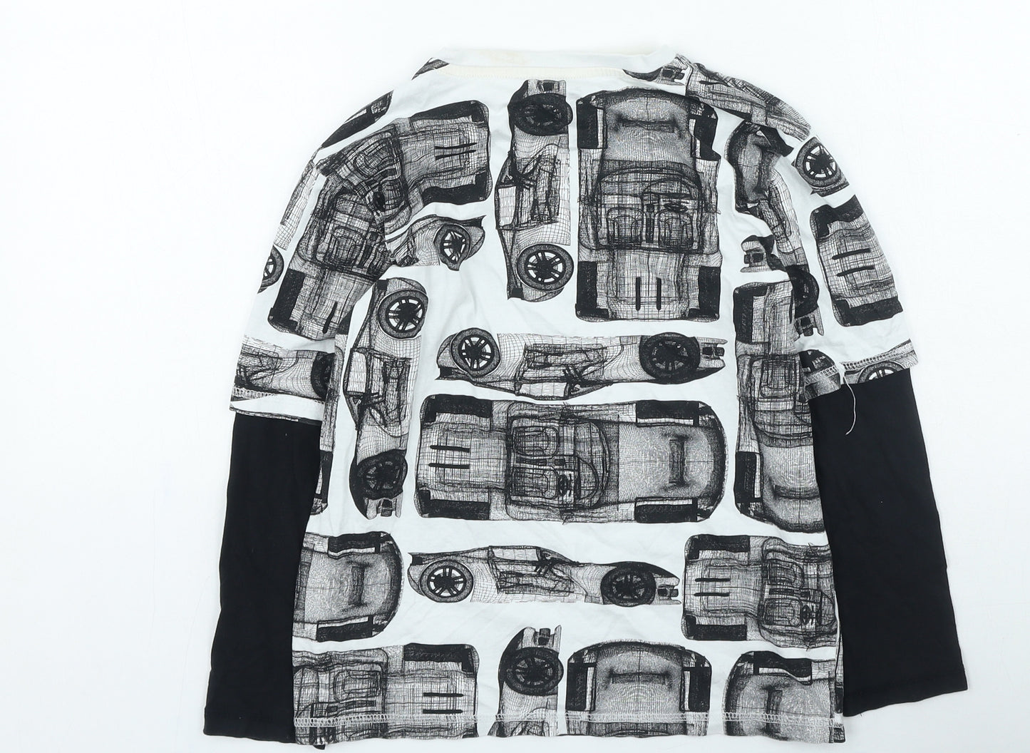 F&F Boys Black Cotton Basic Casual Size 8-9 Years Round Neck Pullover - Cars